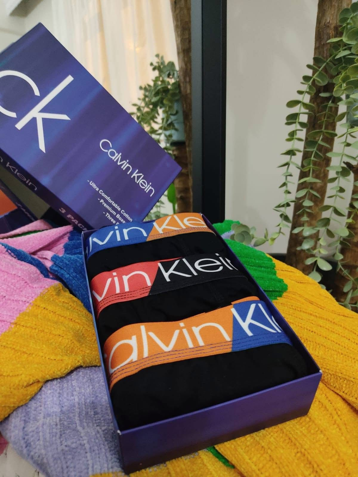 Calvin Klein ΧΡΩΜΑΤΙΣΤΟ ΣΕΤ 3 ΜΠΟΞΕΡΑΚΙΑ